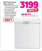 Defy 196Ltr Chest Freezer (White) DMF507