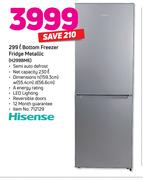 Hisense 299Ltr Bottom Freezer Fridge (Metallic) H299BME