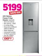 Defy 455Ltr Bottom Freezer Fridge (Metallic) DAC635