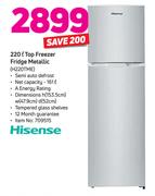 Hisense 220Ltr Top Freezer Fridge (Metallic) H220TME