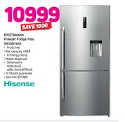 Hisense 610Ltr Bottom Freezer Fridge Inox H610BI-WD