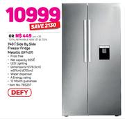 Defy 740Ltr Side By Side Freezer Fridge (Metallic) DFF437