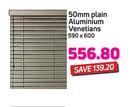 Decorland 50 mm Plain Alluminium Venetians 590 x 600