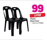 Plastic Black Chair-For 2