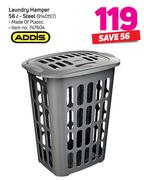 Addis Laundry Hamper 56Ltr-Steel 
