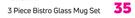Always Home 3 Piece Bistro Glass Mug Set-Per Set
