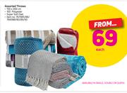 Assorted Throws In Single, Double Or Queen-Each