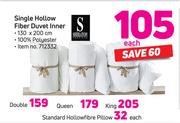 Sheraton King Hollow Fiber Duvet Inner-Each