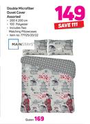 Mainstays Double Microfiber Duvet Cover Assorted Including Two Matching Pillowcases