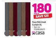 Casa Faux Silk Lined Curtain XL-Each