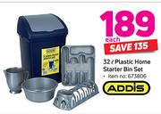 Addis 32Ltr Plastic Home Starter Bin Set-Each
