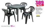Antracite 90 cm 4 Seater Black Ebony Table