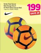 Strike Total Soccer Ball Orange Size 5 Or Pitxh Yellow Soccer Ball-Each