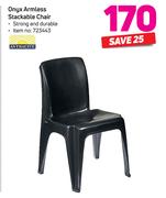 Antracite Onyx Armless Stackable Chair