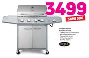 Ketla Stainless Steel 4 Burner Gas Braai
