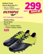 Olympic Stadium Youth Soccer Boot Size 2-4-Each