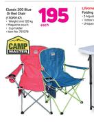 Camp Master Classic 200 (Blue Or Red) Chair 17GF0147