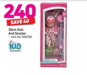 Kid Connection 30Cm Doll And Stroller
