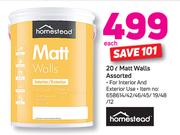 Homestead 20Ltr Matt Walls-Each
