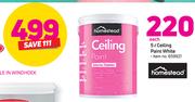 Homestead 5Ltr Ceiling Paint White-Each