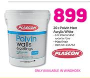 Powafiz 20Ltr Polvin Matt Acrylic White