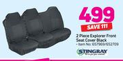 Stingray 2 Piece Explorer Front Seat Cover Black