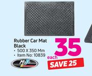 Moto Rubber Car Mat Black-Each