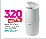 Angle Care Nappy Bin White