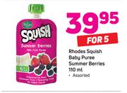 Rhodes Squish Baby Puree Summer Berries 110ml-For 5