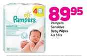 Pampers Sensitive Baby Wipes-4x56's