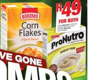 Bokomo ProNutro Cereal Assorted 500g And Bokomo Corn Flex 500g-For Both