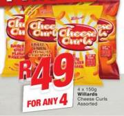 Willards Cheese Curls Assorted-4 x 150g