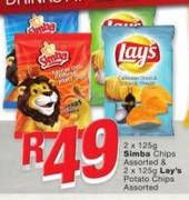 Simba Chips Assorted 2x125g & Lays Potato Chips Assorted 2 x 125g-For All
