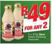 Spur Salad Dressing Assorted-2 x 375g