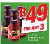 Steers Sauce Assorted-3 x 375g