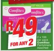 Comfitex Pantyliners Assorted-2x100 Per Pack