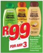 Garnier Ultimate Blends Shampoo/Conditioner Assorted-3 x 400ml