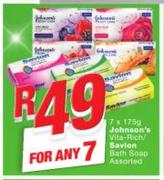 Johnson's Vita Rich/Savlon Bath Soap Assorted-Any 7 x 175g