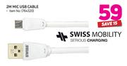 Swiss Mobility Serious Charging 2M Mic USB Cable