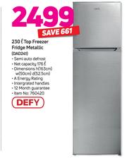 defy 230l fridge