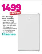 Hisense 120L Bar Fridge (White) H120RWH