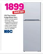 KIC 170L Top Freezer Fridge (White) 518 1 