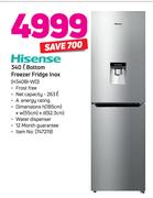Hisense 340L Bottom Freezer Fridge Inox H340BI-WD