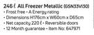 Bosch 246L All Freezer Metallic GSN33V130