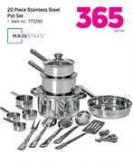 Mainstays 20 Piece Stainless Steel Pot Set