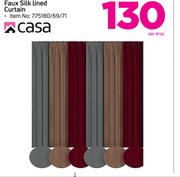 Casa Faux Silk Lined Curtain-Per Drop