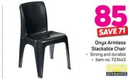 Antracite Onyx Armless Stackable Chair