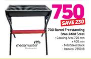 Mega Master 700 Barrel Freestanding Braai Mild Steel