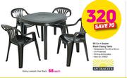 Antracite 90Cm 4 Seater Black Ebony Table
