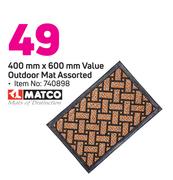 Matco 400mm x 600mm Value Outdoor Mat Assorted